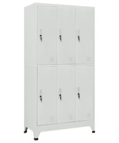 vidaXL Locker Cabinet with 6 Compartments Steel 90x45x180 cm Grey