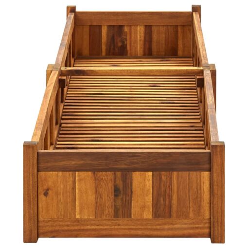 Garden Raised Bed Acacia Wood 200x50x25 cm - Image 2