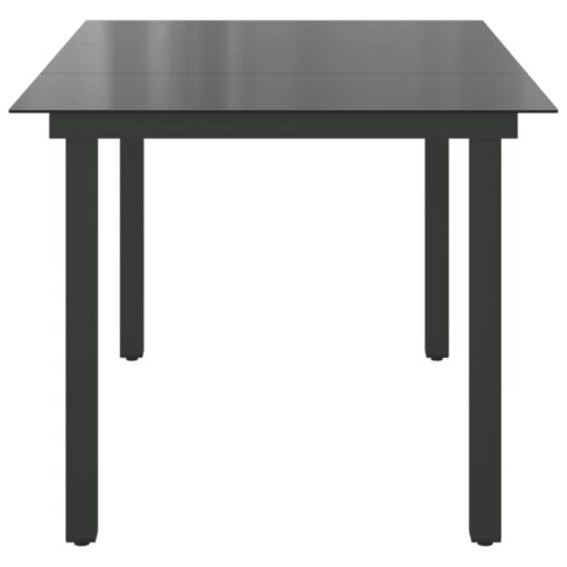 vidaXL Garden Table Black 150x90x74 cm Aluminium and Glass - Image 4