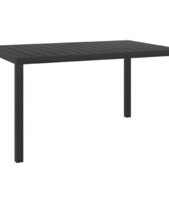 vidaXL Garden Table Black 150x90x74 cm Aluminium and WPC