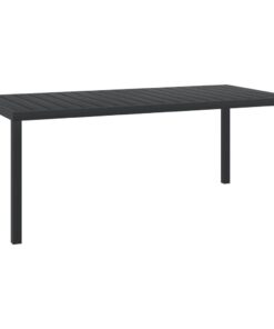 vidaXL Garden Table Black 185x90x74 cm Aluminium and WPC