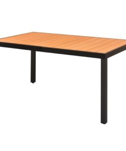 vidaXL Garden Table Brown 150x90x74 cm Aluminium and WPC