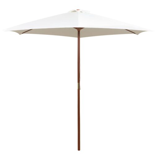 vidaXL Parasol 270x270 cm Wooden Pole Cream White