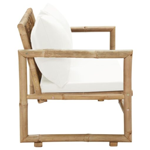 2 Seater Garden Sofa with Cushions Bamboo - Image 2