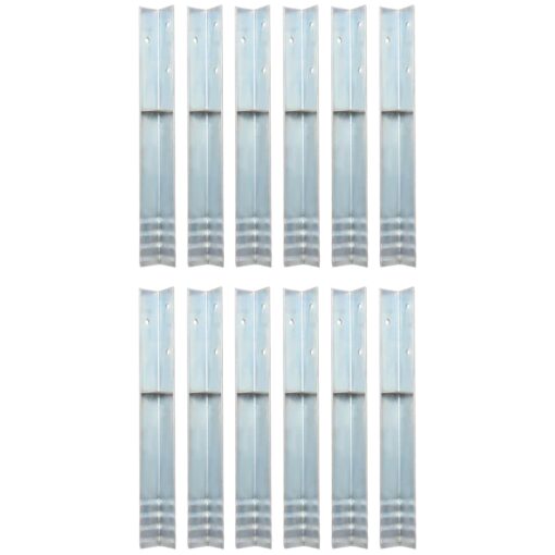 vidaXL L-shaped Ground Anchors 12 pcs Galvanised Steel 5x5x50 cm