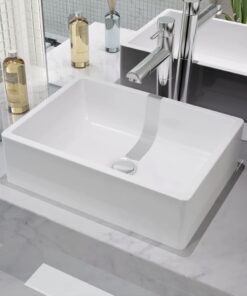 vidaXL Basin Ceramic White 41x30x12 cm