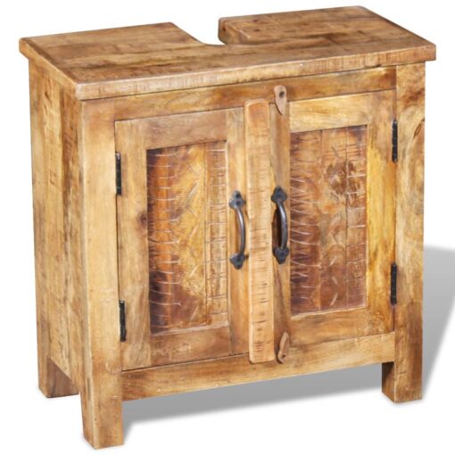vidaXL Bathroom Vanity Cabinet with Mirror Solid Mango Wood - Image 3