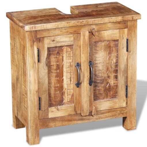 vidaXL Bathroom Vanity Cabinet with Mirror Solid Mango Wood - Image 4