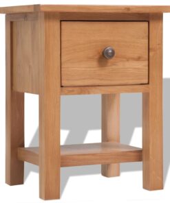 vidaXL Nightstand 36x30x47 cm Solid Oak Wood