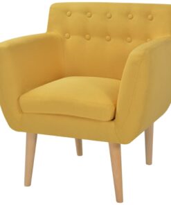 vidaXL Armchair Yellow Fabric