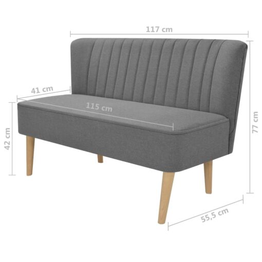 vidaXL Sofa Fabric 117x55.5x77 cm Light Grey - Image 3