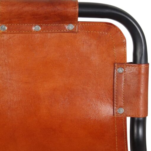 Bar Stools 2 pcs Real Leather - Image 3