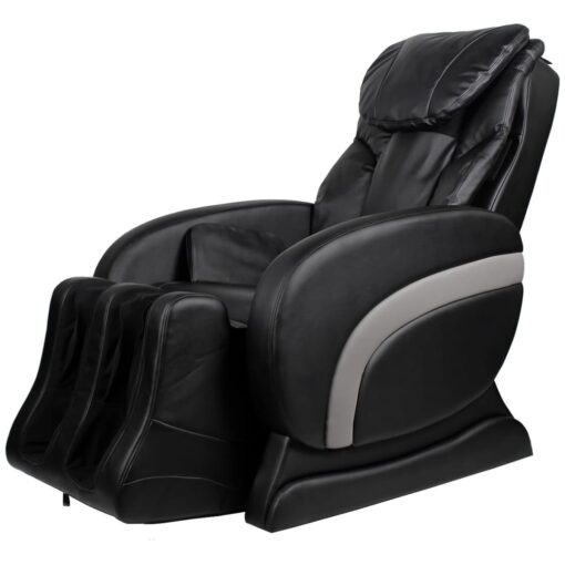 vidaXL Massage Chair Black Faux Leather - Image 2