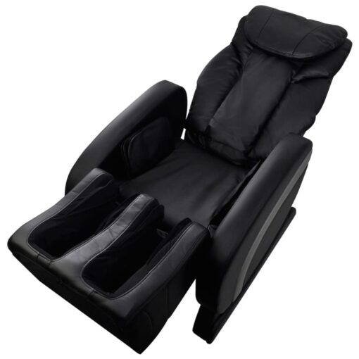 vidaXL Massage Chair Black Faux Leather - Image 4