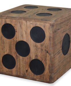 vidaXL Storage Box Mindi Wood 40x40x40 cm Dice Design