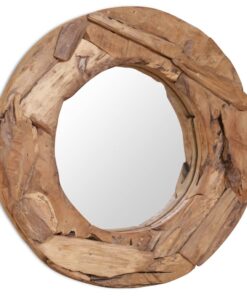 vidaXL Decorative Mirror Teak 60 cm Round