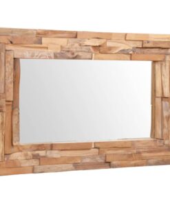 vidaXL Decorative Mirror Teak 90x60 cm Rectangular