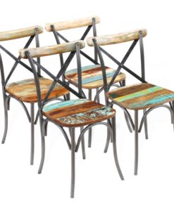 vidaXL Dining Chairs 4 pcs Solid Reclaimed Wood