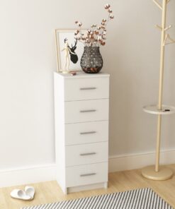 vidaXL Tall Chest of Drawers Engineered Wood 41x35x106 cm White