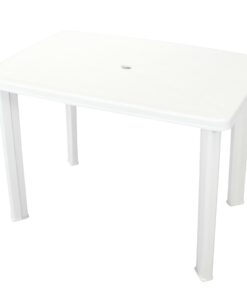 vidaXL Garden Table White 101x68x72 cm Plastic