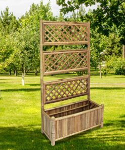 vidaXL Garden Raised Bed with Trellis Bamboo 70 cm