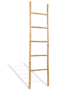 vidaXL Towel Ladder with 5 Rungs Bamboo 150 cm
