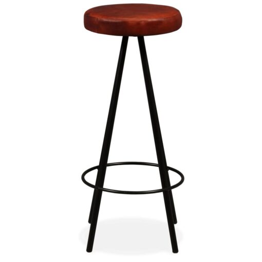 Bar Stools 4 pcs Real Leather - Image 2