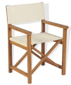 vidaXL Folding Director's Chair Solid Teak Wood