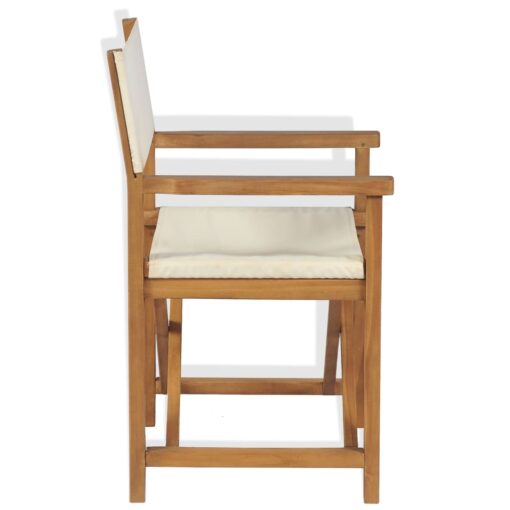 vidaXL Folding Director's Chair Solid Teak Wood - Image 2