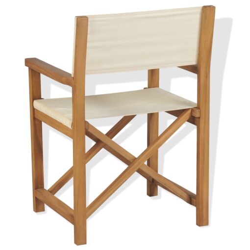 vidaXL Folding Director's Chair Solid Teak Wood - Image 3