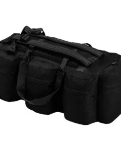 vidaXL 3-in-1 Army-Style Duffel Bag 90 L Black