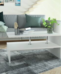 vidaXL Coffee Table Engineered Wood 90x59x42 cm White