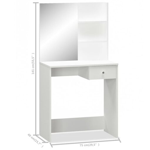 Dressing Table Engineered Wood 75x40x141 cm White - Image 3
