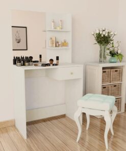 vidaXL Dressing Table Engineered Wood 75x40x141 cm White