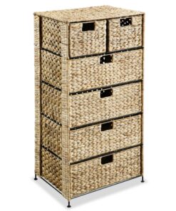 vidaXL Storage Unit with 6 Baskets 47x37x100 cm Water Hyacinth