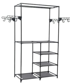 vidaXL Clothes Rack Steel and Non-woven Fabric 87x44x158 cm Black