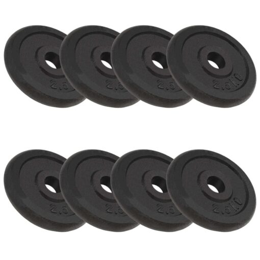 vidaXL Weight Plates 8 pcs 8x2.5 kg Cast Iron