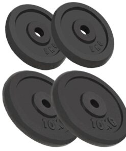 vidaXL Weight Plates 4 pcs 2x10 kg+2x5 kg Cast Iron