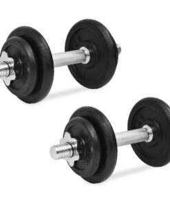 vidaXL 14 Piece Dumbbell Set 20 kg Cast Iron