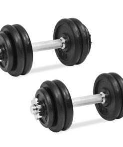 vidaXL 18 Piece Dumbbell Set 30 kg Cast Iron