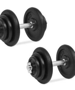 vidaXL 18 Piece Dumbbell Set 40 kg Cast Iron