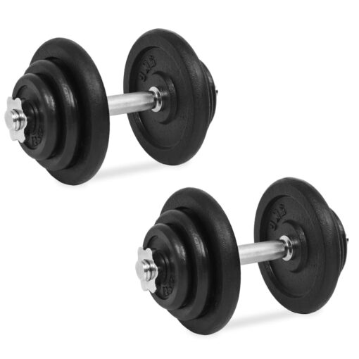 vidaXL 18 Piece Dumbbell Set 40 kg Cast Iron