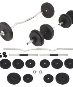 vidaXL Barbell and Dumbbell Set 30 kg