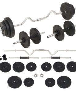 vidaXL Barbell and Dumbbell Set 30 kg