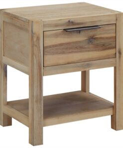 vidaXL Nightstand with Drawer 40x30x48 cm Solid Acacia Wood