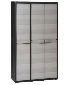 vidaXL Garden Storage Cabinet with 4 Shelves Black and Grey