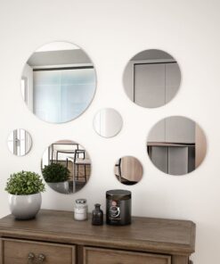 vidaXL 7 Piece Wall Mirror Set Round Glass