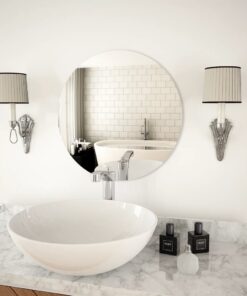 vidaXL Wall Mirror 50 cm Round Glass