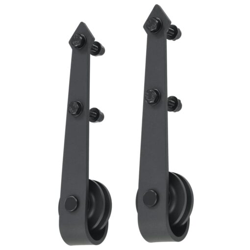 vidaXL Sliding Door Hardware Kit 183 cm Steel Black - Image 2