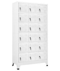 vidaXL Locker Cabinet with 18 Compartments Metal 90x40x180 cm